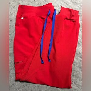 Figs winning red scrub joggers